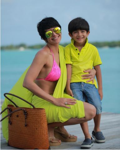 Mandira Bedi’s ravishing look in bikini sari in Maldives