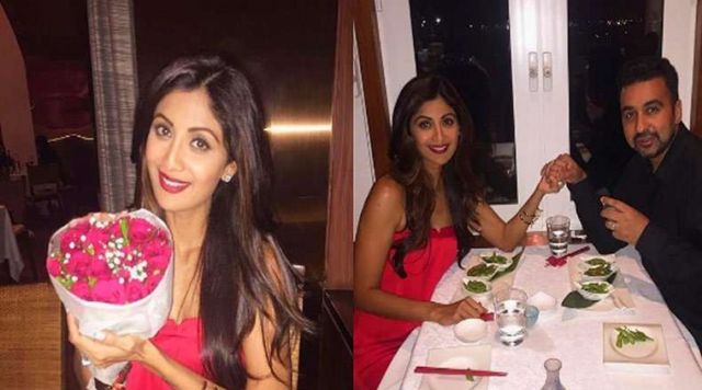 Shilpa enjoying pre-birthday dinner with Raj Kundra !