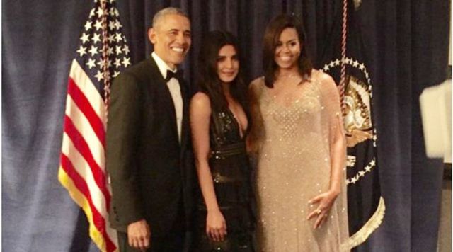 Priyanka in white House with A black look