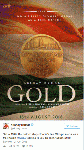 Akshay unveiled the first look of 'GOLD'
