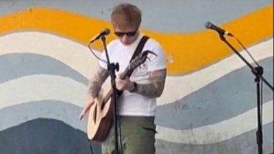 Ed Sheeran’s busking performance stopped by police on Church street in India's tech capital Bengaluru