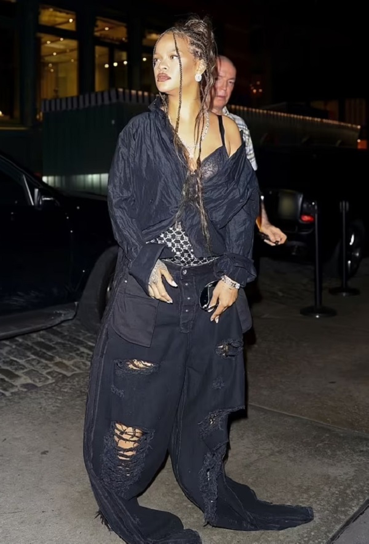 Rihanna and A$AP Rocky's Stylish Appearance: Couple Spotted in Black Outfits Outside Hotel