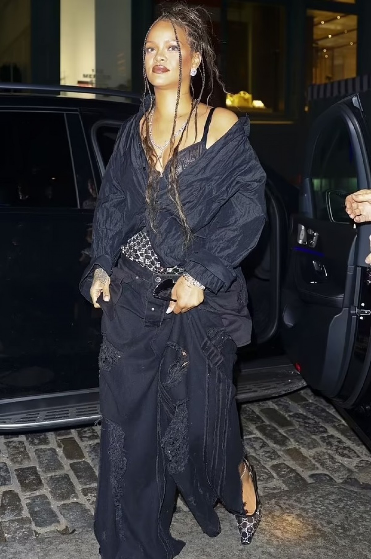 Rihanna and A$AP Rocky's Stylish Appearance: Couple Spotted in Black Outfits Outside Hotel