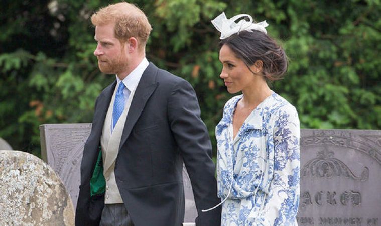 Meghan Markle trips in heels at another royal wedding