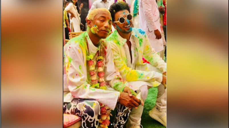 American rapper 'Pharrell Williams' played Holi for the first time in India