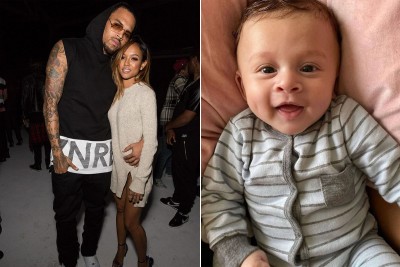 Chris Brown Poses With Ammika Harris And Son Aeko