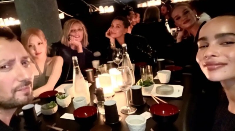 At Paris Fashion Week, BLACKPINK's Rosé dines with Hailey Bieber, Zo Kravitz, and others.