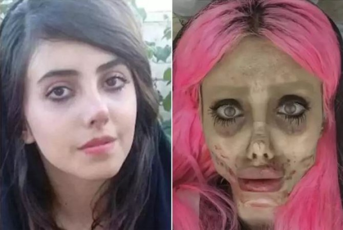 ‘Zombie Angelina Jolie’ reveals her real face and the reason why she changed it