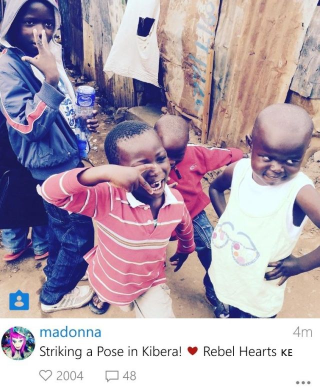 Madonna and her children visits Kenyan slum
