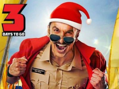On Christmas,  Ranveer Singh’s  Simmba poster out : Sangram Bhalerao  wears  a Santa Claus hat