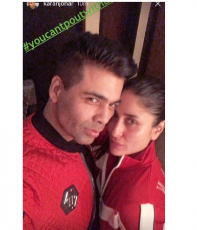 BFFs Kareena Kapoor and Karan Johar clicked in a selfie pout