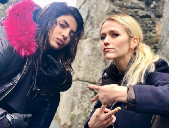 Priyanka Chopra with Johanna Braddy clicked on the sets of Quantico