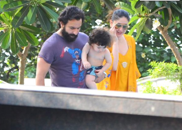 In pics! Taimur Ali Khan enjoys some pool time with family