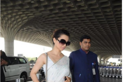 Kangana Ranaut flaunts in white saree for her perfect airport look