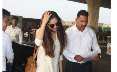 Deepika Padukone spotted at the airport in a traditional look