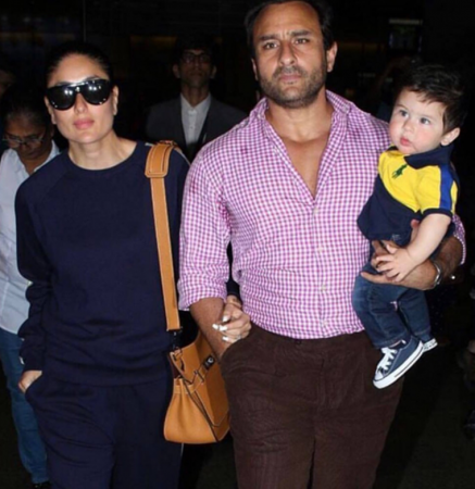 Little Nawab Taimur is back in town with his Mom and Dad