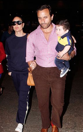 Little Nawab Taimur is back in town with his Mom and Dad
