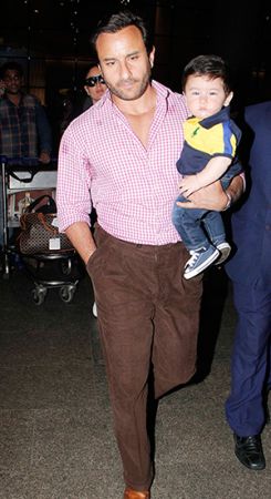 Little Nawab Taimur is back in town with his Mom and Dad