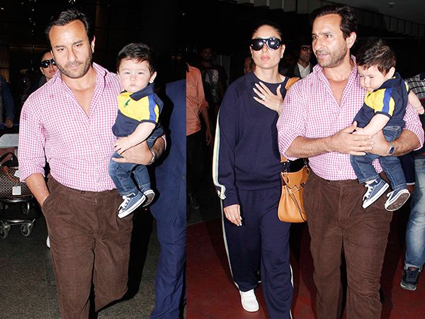 Little Nawab Taimur is back in town with his Mom and Dad