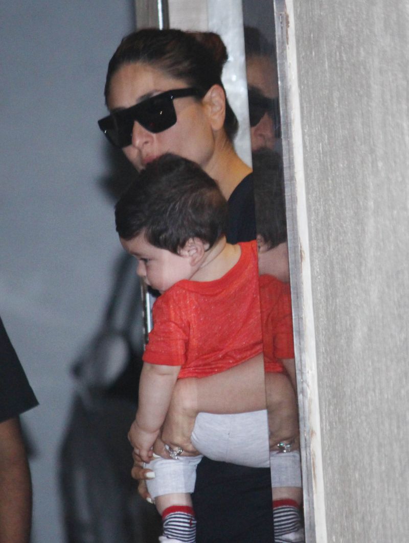 Taimur with mommy Kareena step out the house to meet granny Babita Kapoor