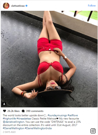 Tina Dutta looks red-hot in her recent Instagram post