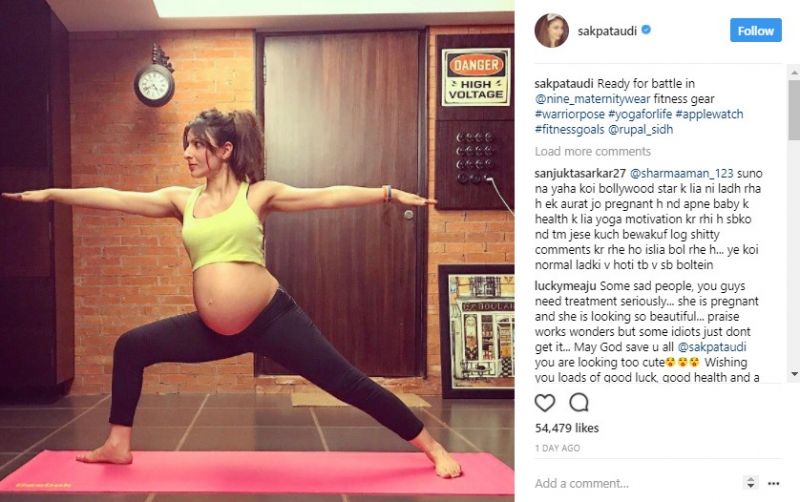 Pregnant Soha Ali Khan invited trollers after posting a picture of practising Yoga