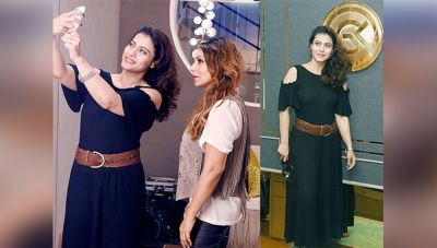 Kajol was spotted taking selfies at Gauri Khan's new store