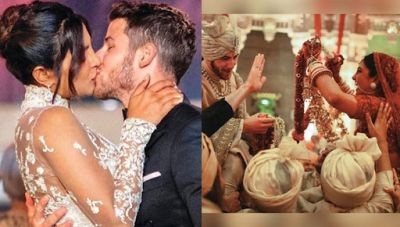 New Photos Videos: Priyanka Chopra and Nick Jonas' first romantic kiss when they said 'I do'