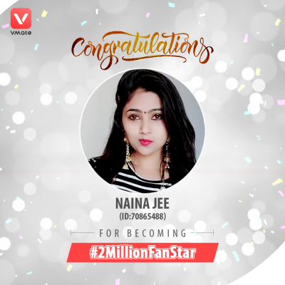 Naina becomes #2millionFanStar on VMate, crosses 2 million followers mark