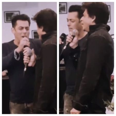 Watch  VIDEO  Salman Khan and Shah Rukh Khan singing Pyaar humein kis mod pe le aaya