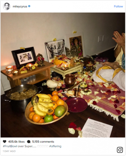 Miley Cyrus performed Saraswati Puja