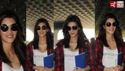 Kriti Sanon spotted at the airport for her next change titled 'Arjun Patiala'