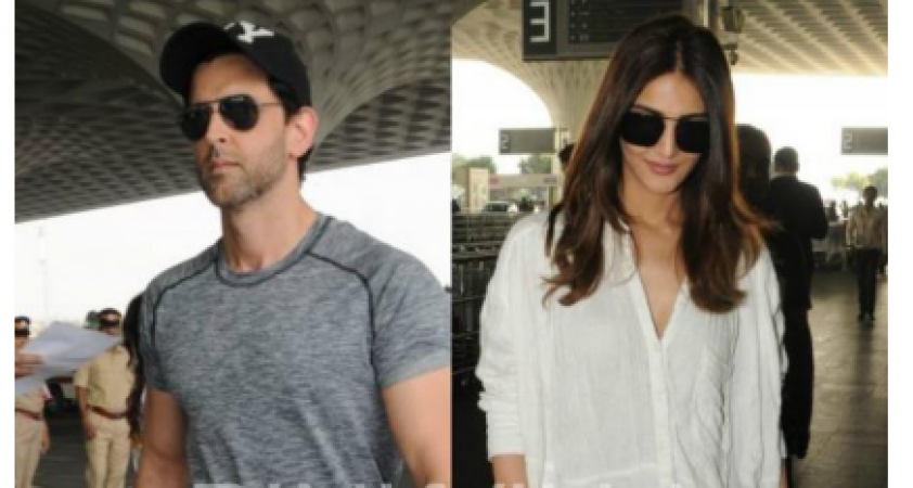 Hrithik Roshan and Vaani Kapoor steps out from airport in casual look