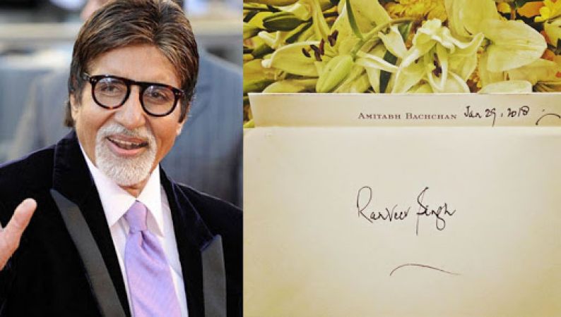 Ranveer Singh received a congratulating note for his stupendous performance in Padmaavat from Amitabh Bachchan