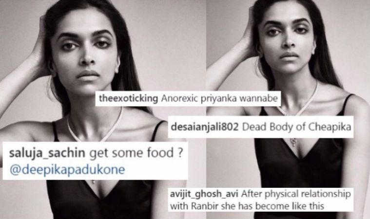 Deepika Padukone for being too skiny gets trolled on social media
