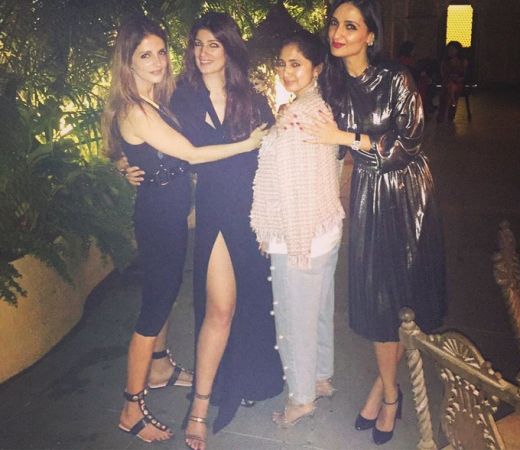 Twinkle Khanna caught posing with Sussanne Khan at her sister's birthday party