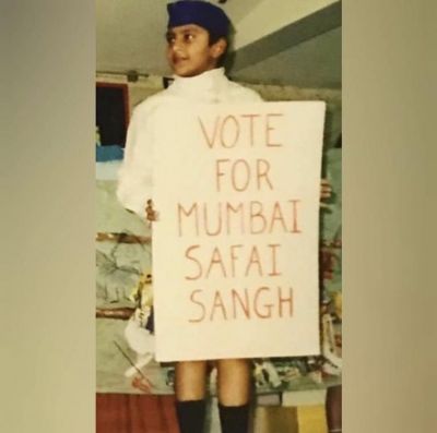 Ranveer shares a throwback picture promoting cleanliness drive