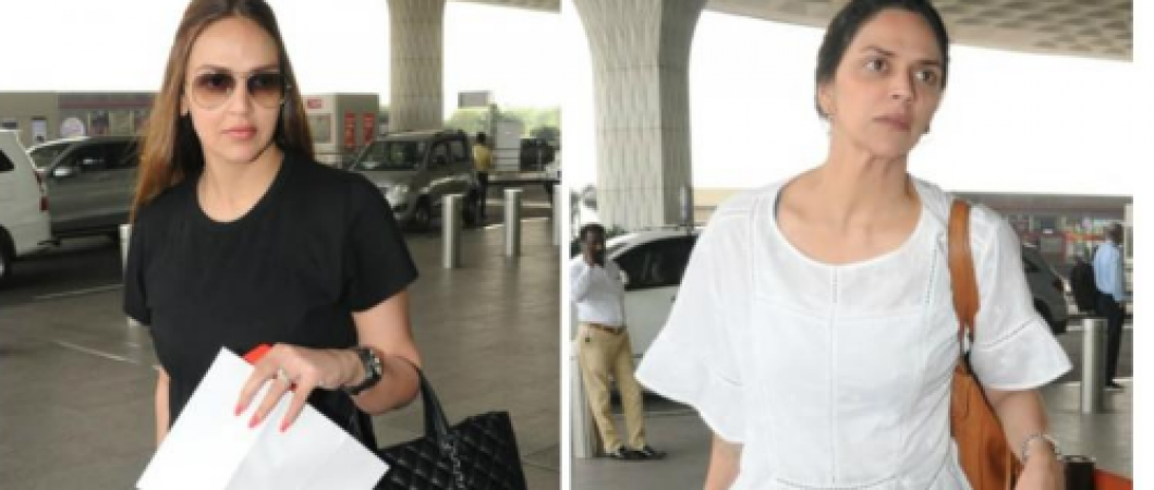 Esha Deol with sister Ahana Deol clicked at the Mumbai airport