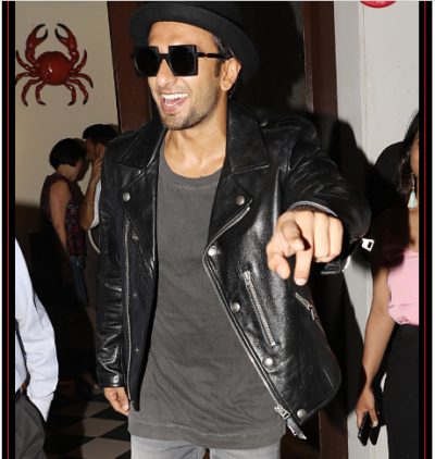 Ranveer Singh captured  at a plush restaurant in the city, have a look