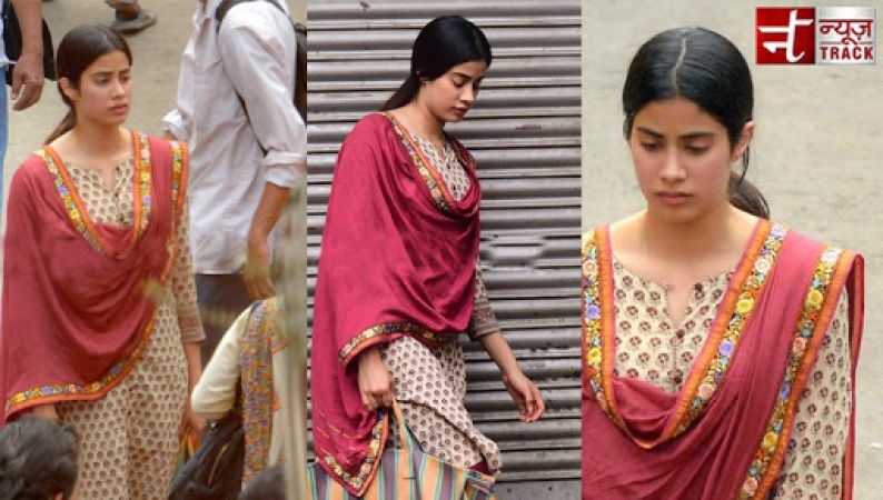 Photos! Janhvi Kapoor clicked on the sets of Dhadak