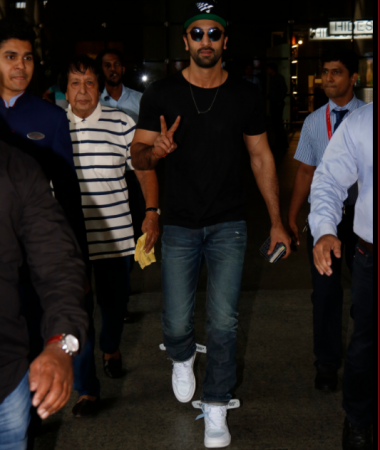 Ranbir Kapoor captured in a stylish look at Mumbai airport