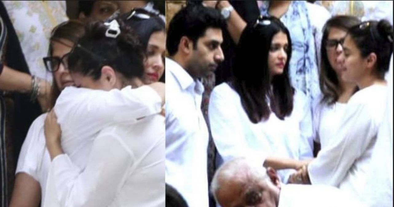 Video: Kajol breaks down on her father-in-law Veeru Devgan's funeral, Aishwarya Rai Bachchan consoles her