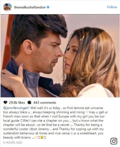 This is how Jennifer Winget's co-star especially Kushal Tandon wished her