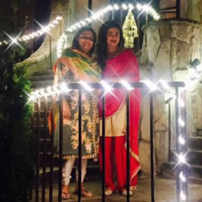 Priyanka Chopra's Desi Awaar in traditional Diwali bash! See pics