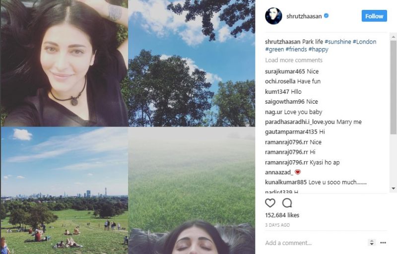 Shruti Haasan is having a peaceful time in London these days