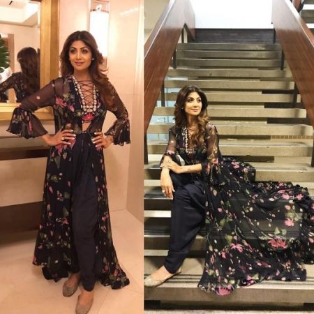 Shilpa Shetty notches up style with fusion dressing