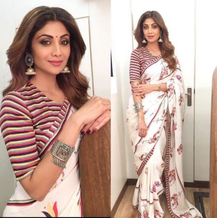 Shilpa Shetty notches up style with fusion dressing