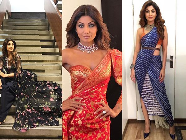 Shilpa Shetty notches up style with fusion dressing