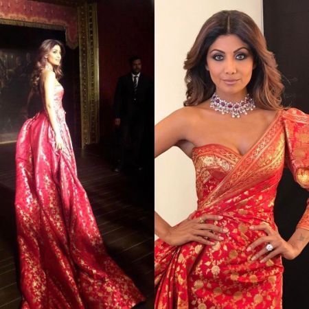 Shilpa Shetty notches up style with fusion dressing