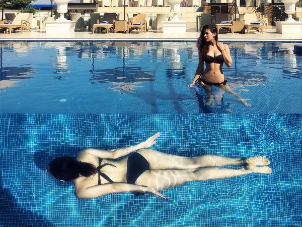 Amyra Dastoor is looking a hot water baby in recent pictures of vacation